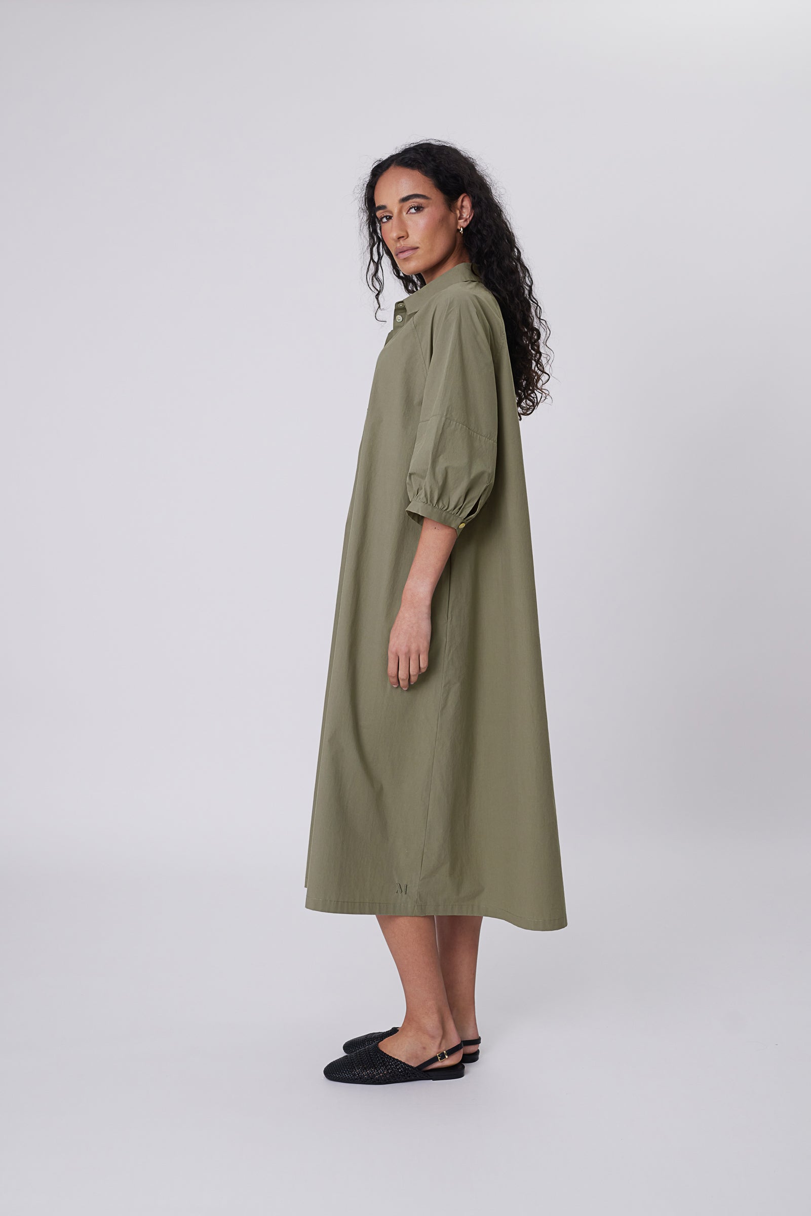 Cascade Shirt Dress - Laurel
