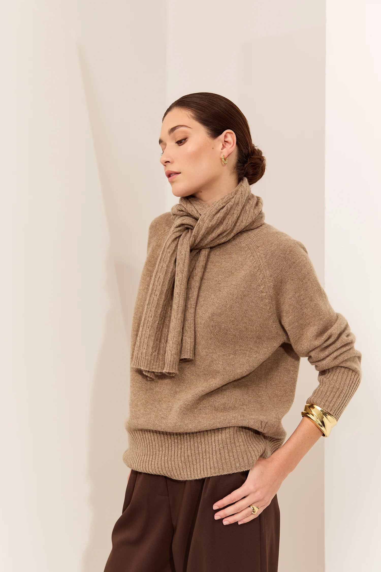 Cashmere Funnel Neck - Nutmeg