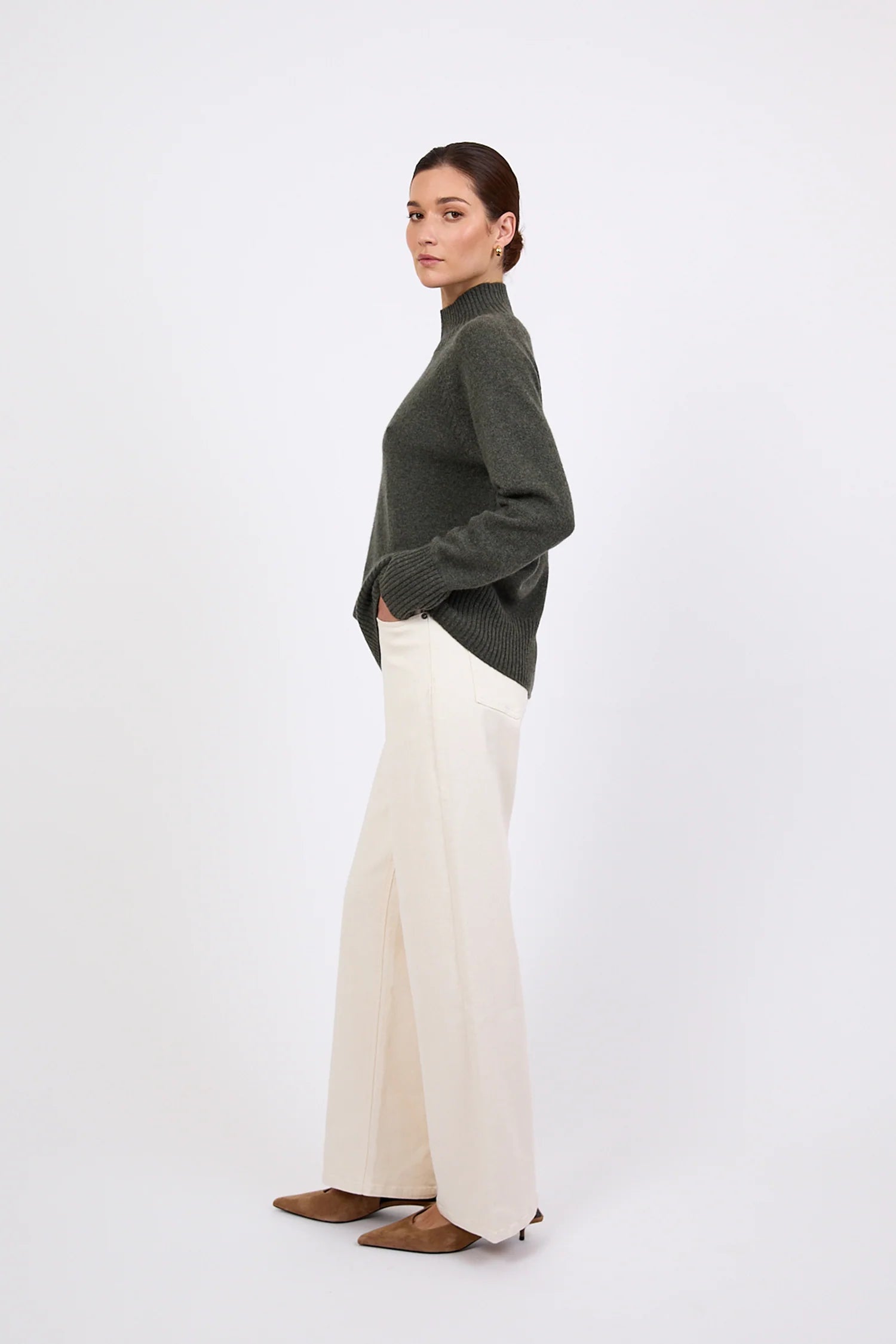 Cashmere Funnel Neck - Pine