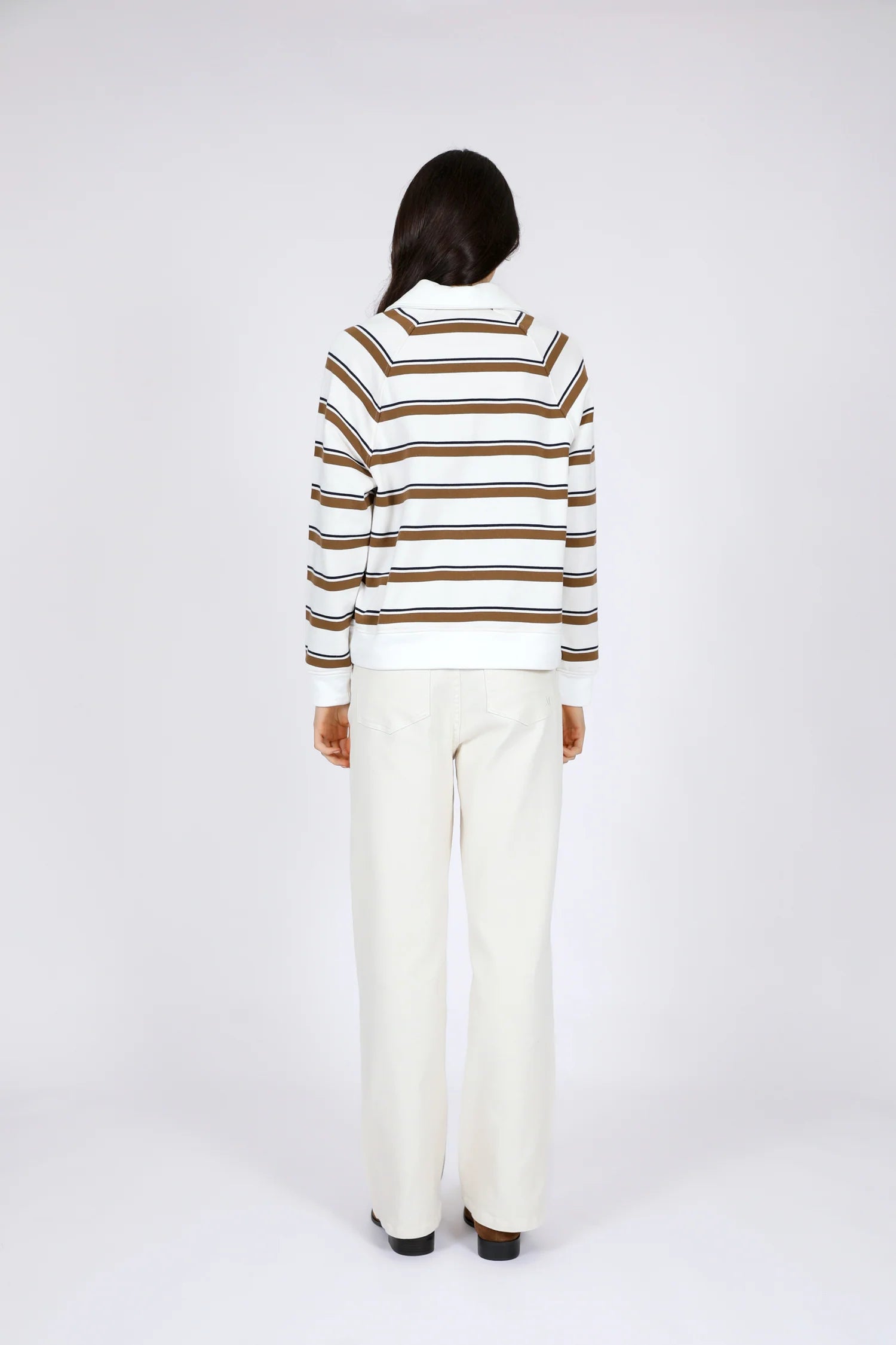 Compass Polo Jersey - Ink/ Java Stripe