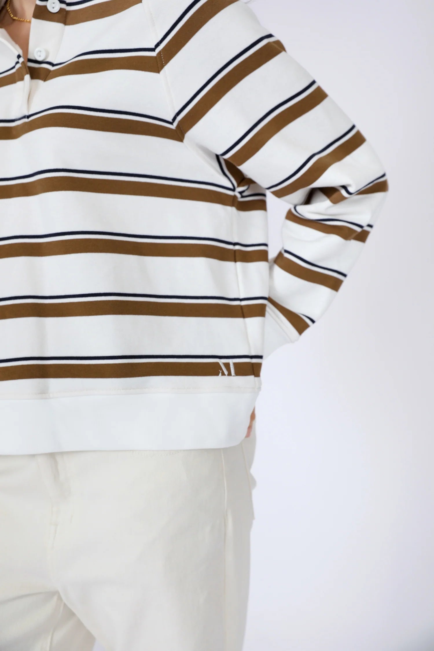 Compass Polo Jersey - Ink/ Java Stripe