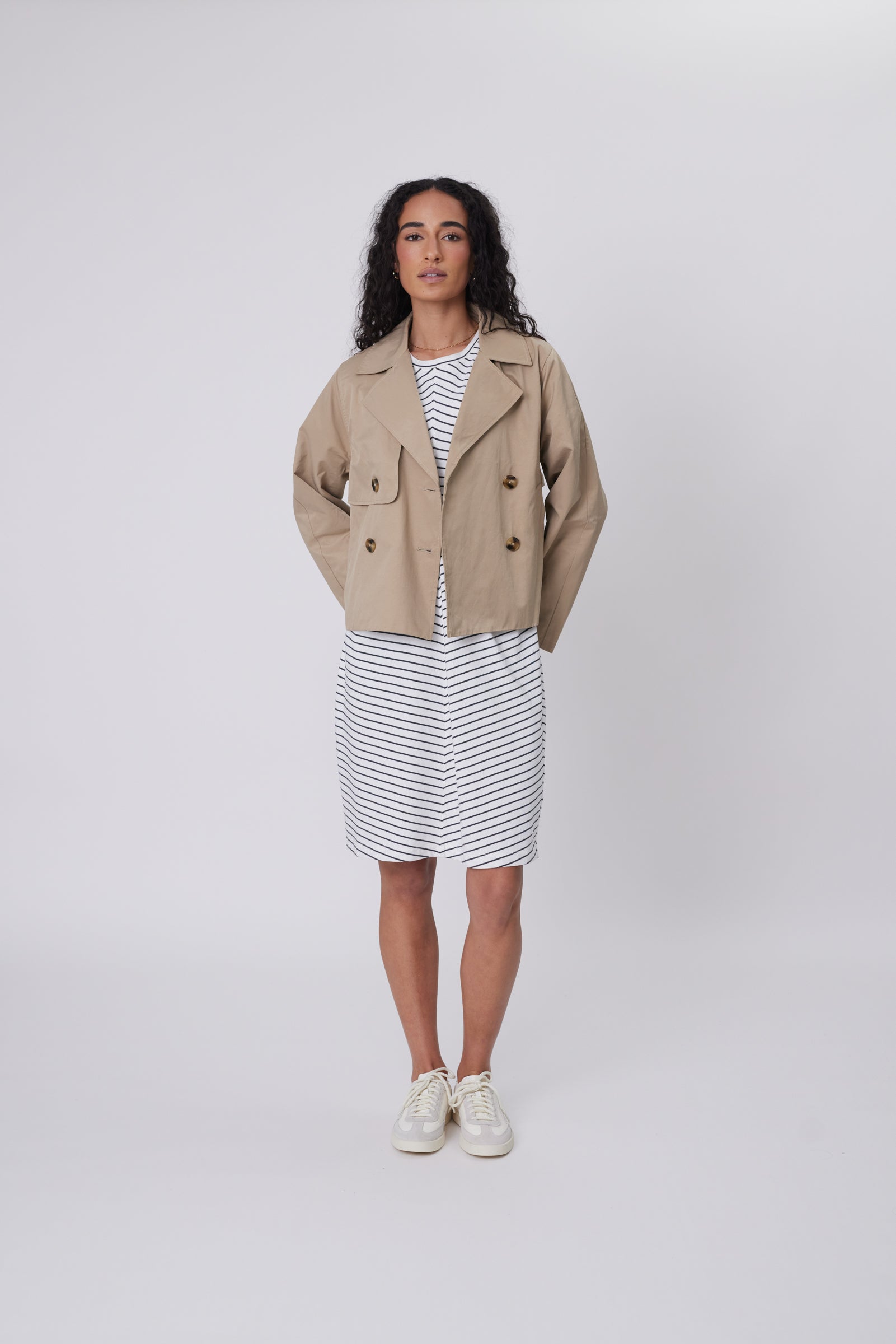 Converge Tee Dress - Charcoal Stripe