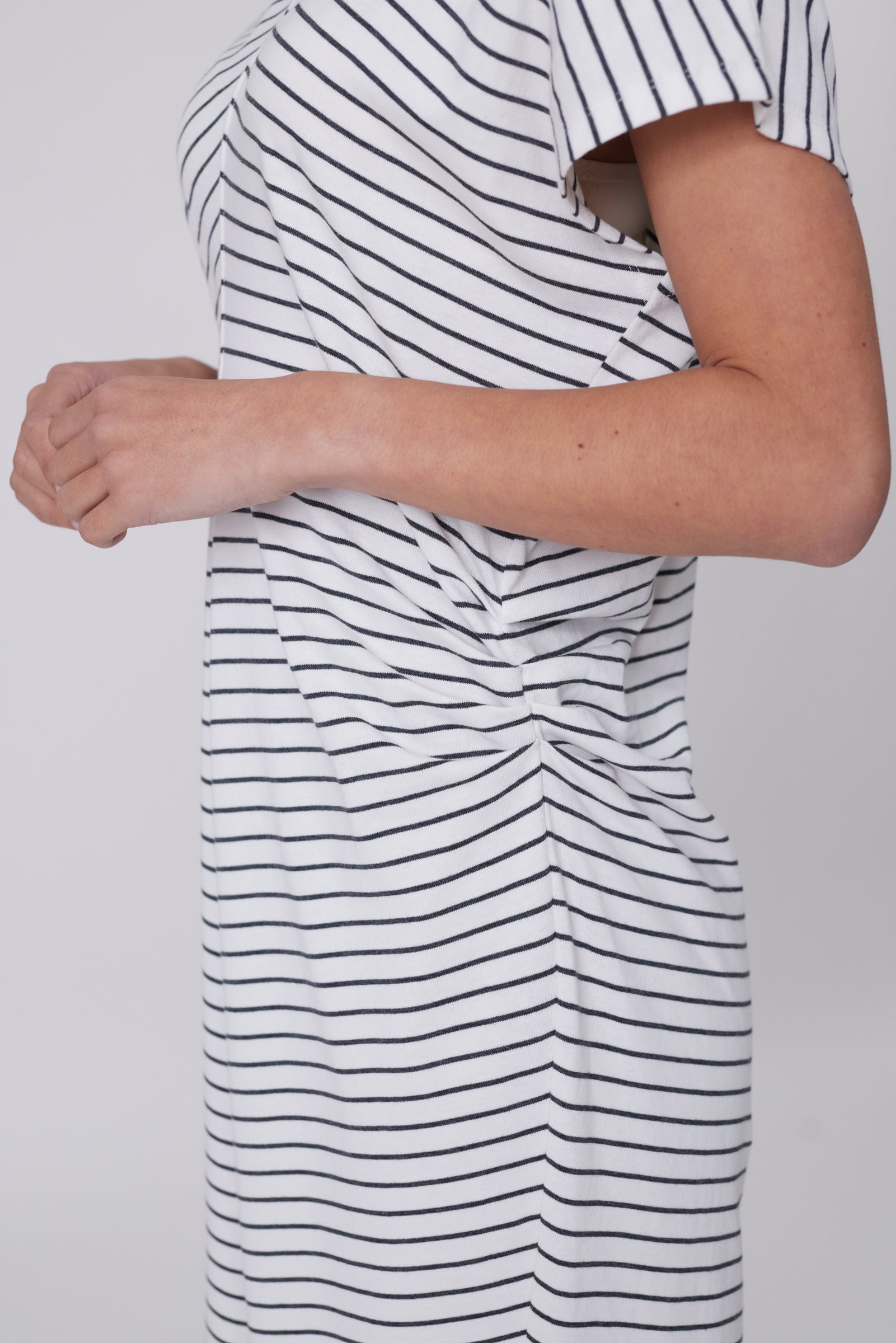 Converge Tee Dress - Charcoal Stripe