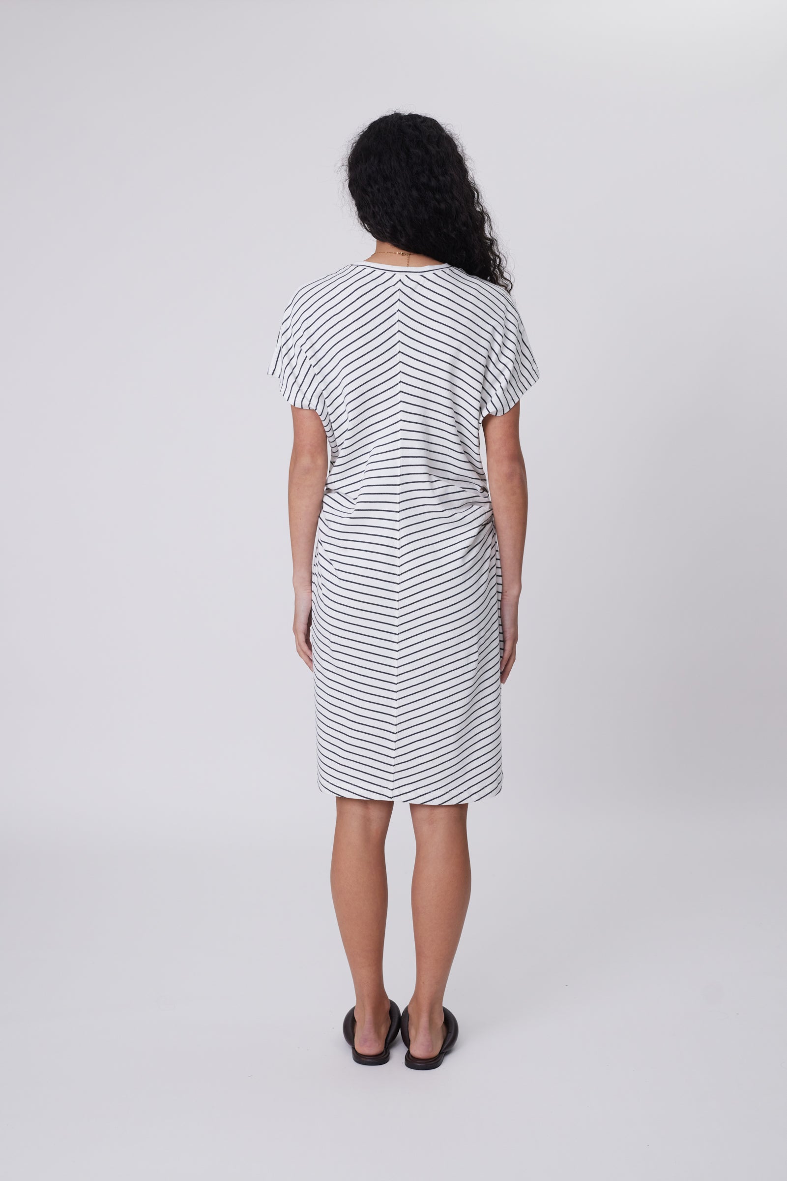 Converge Tee Dress - Charcoal Stripe