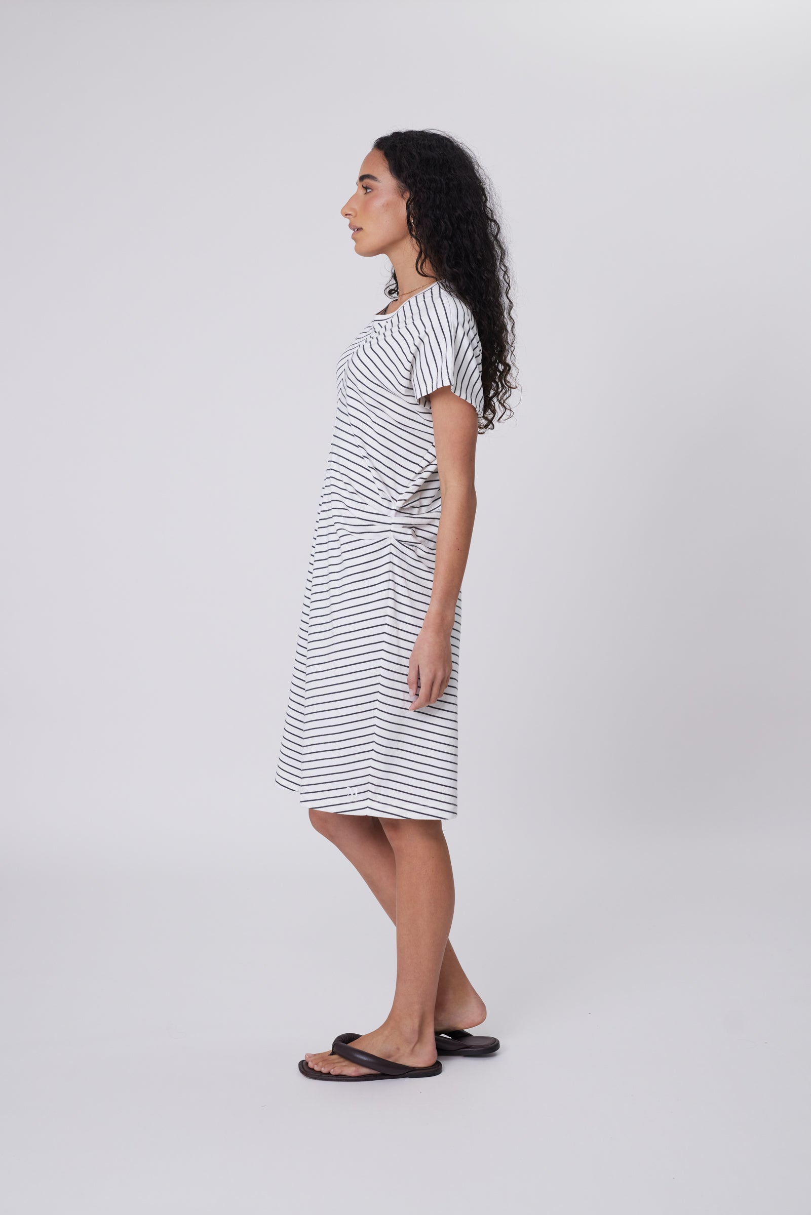 Converge Tee Dress - Charcoal Stripe