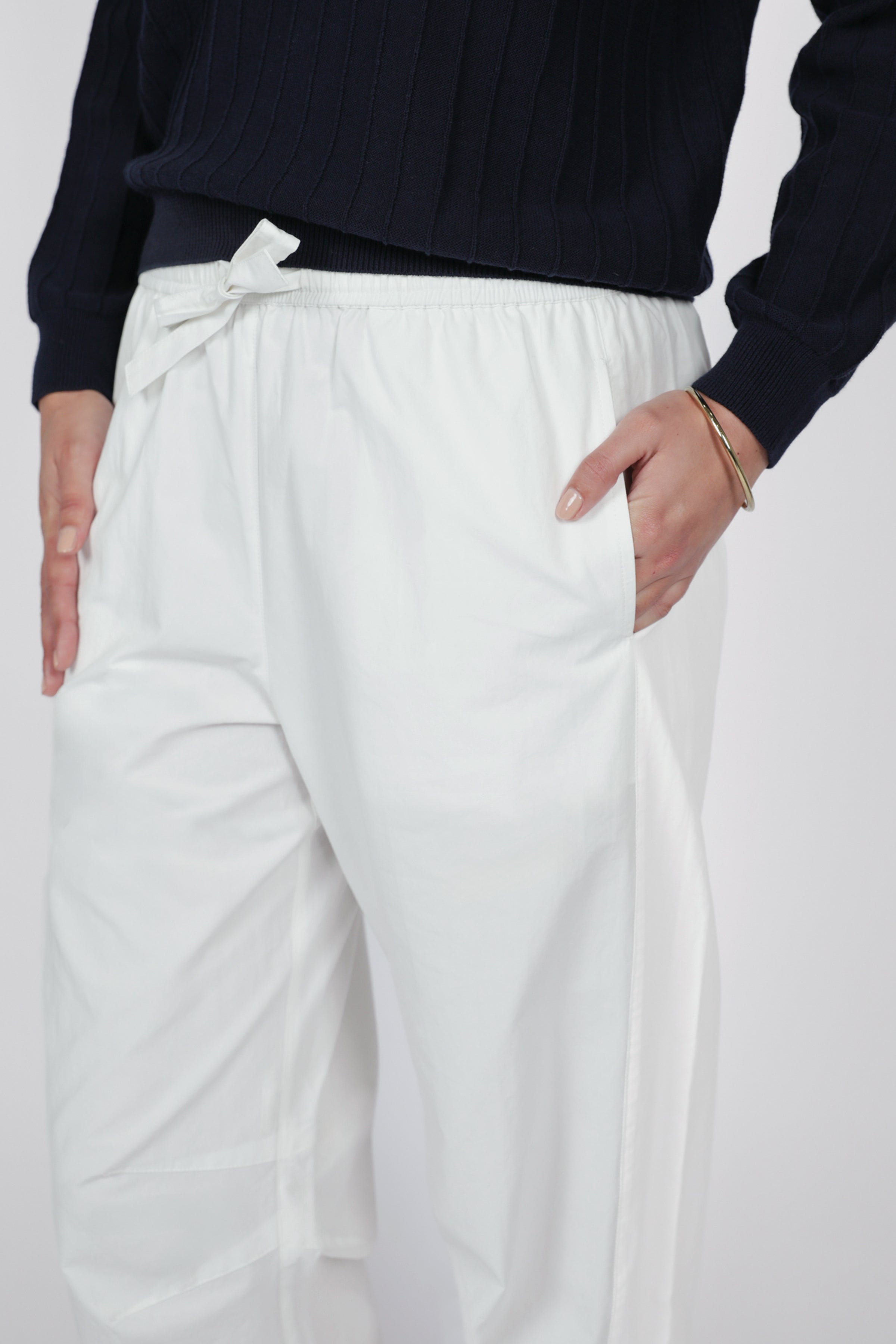 Marlow Cora Barrel Pant - Chalk