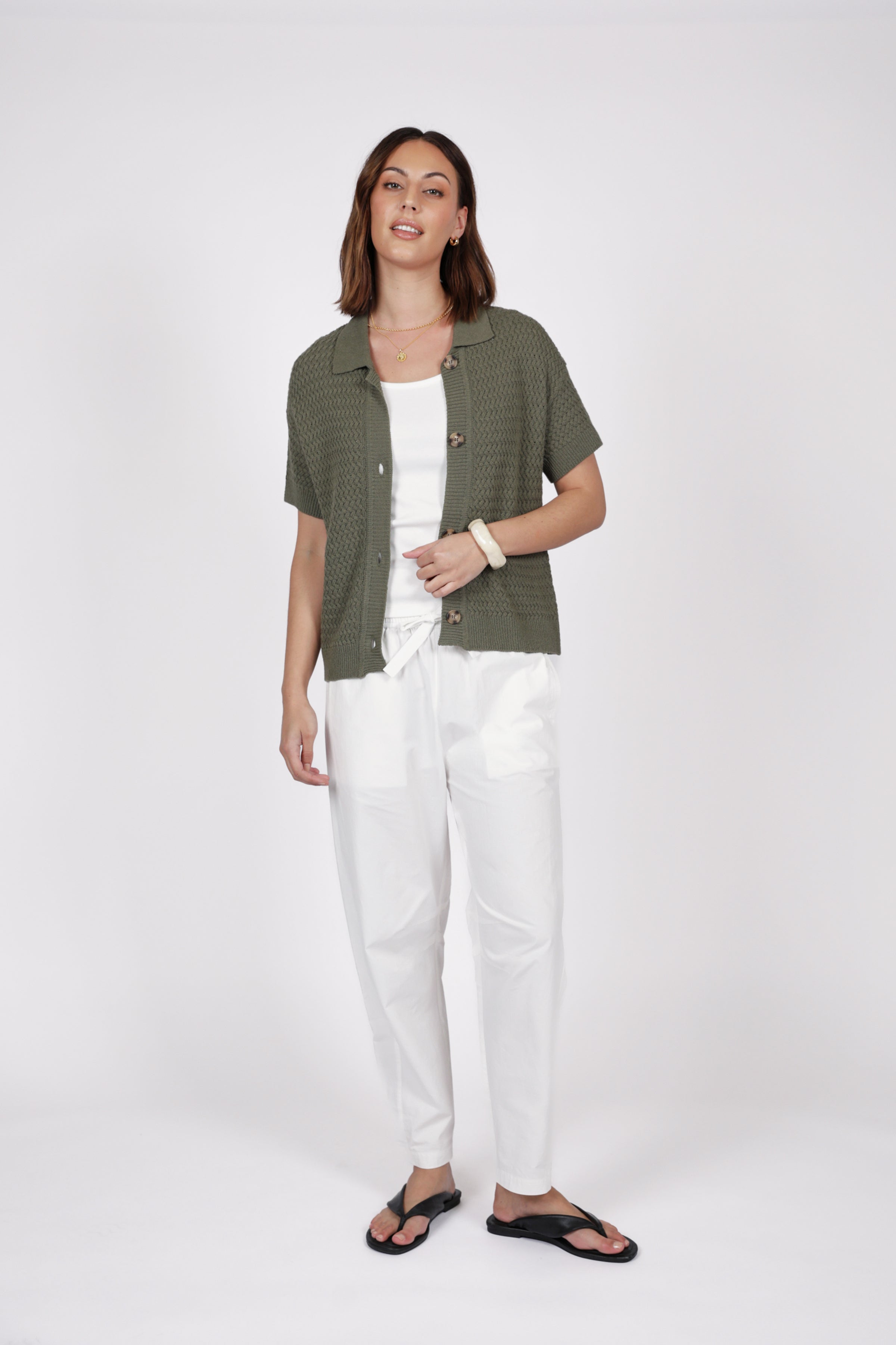 Marlow Cora Barrel Pant - Chalk