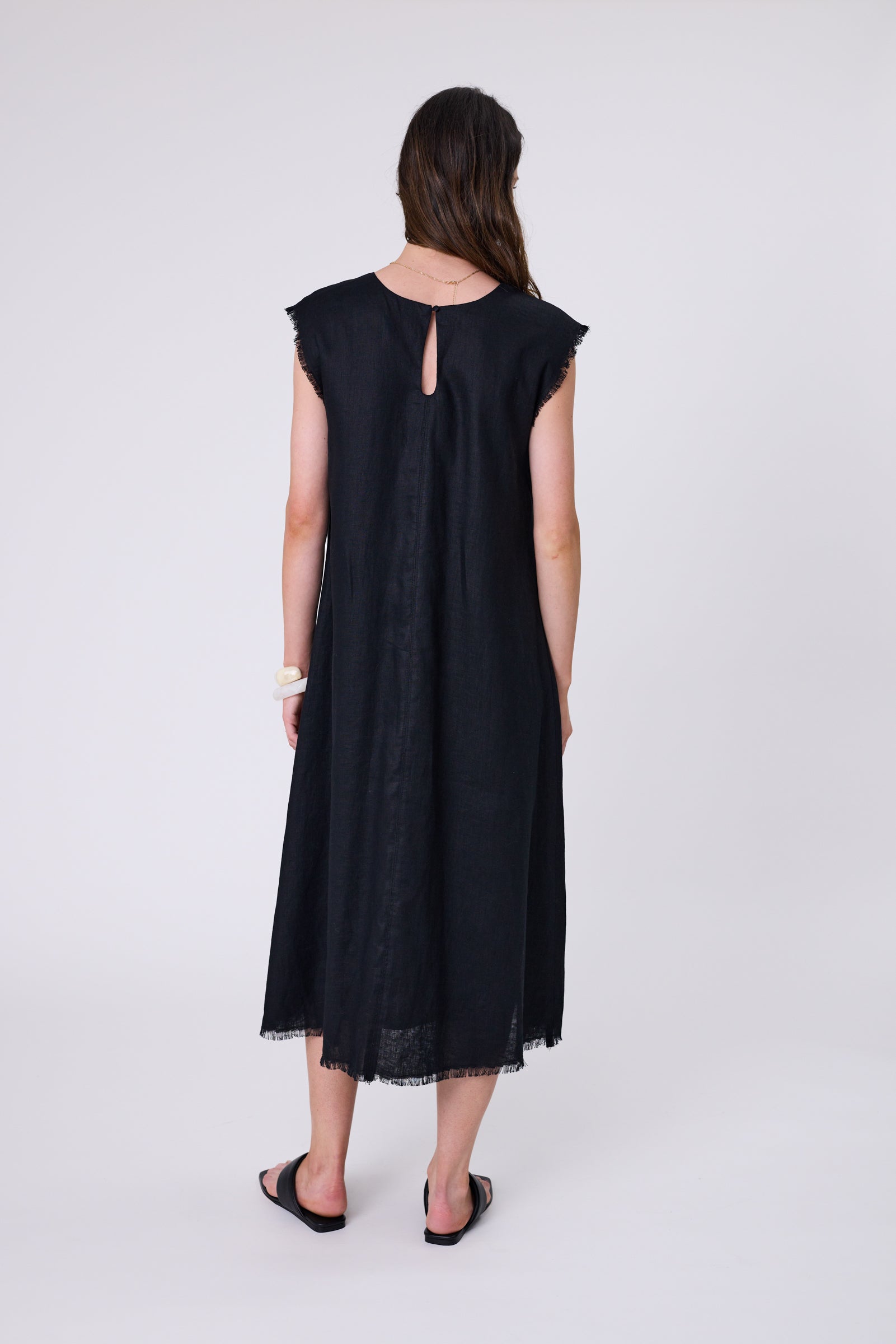 Costa Linen Dress - Black