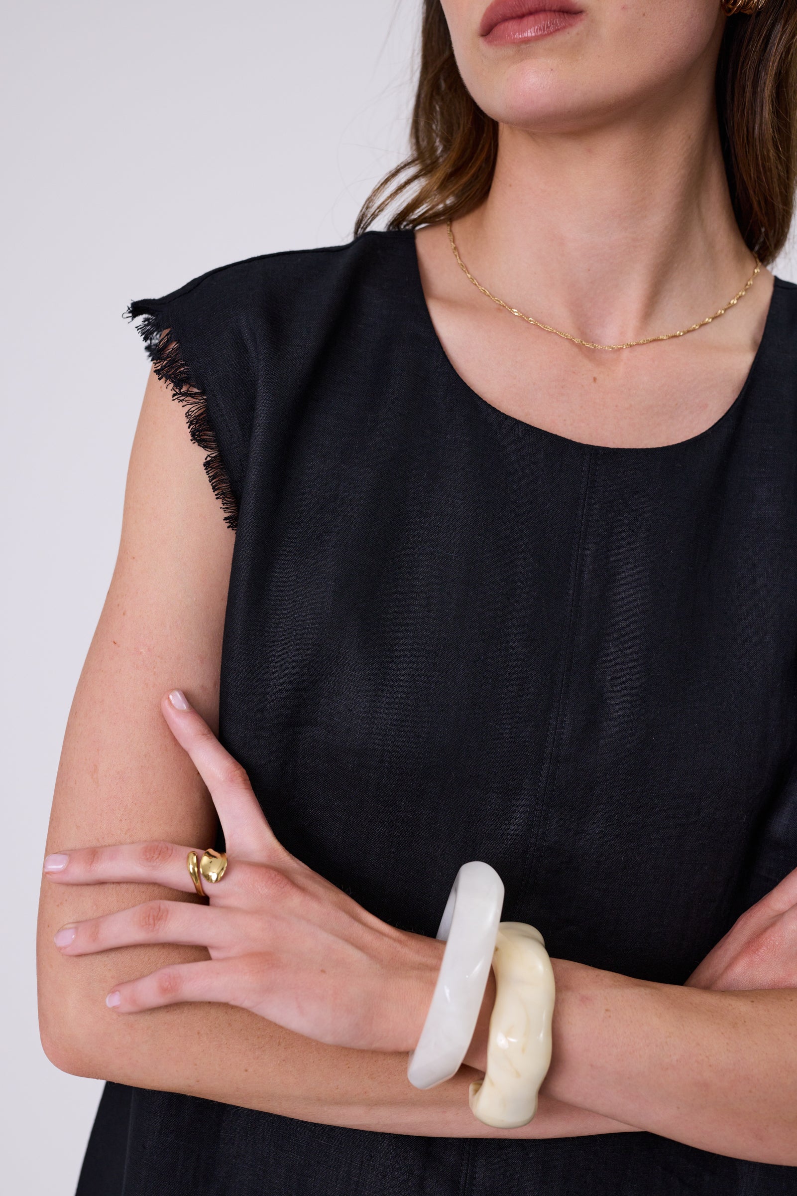 Costa Linen Dress - Black