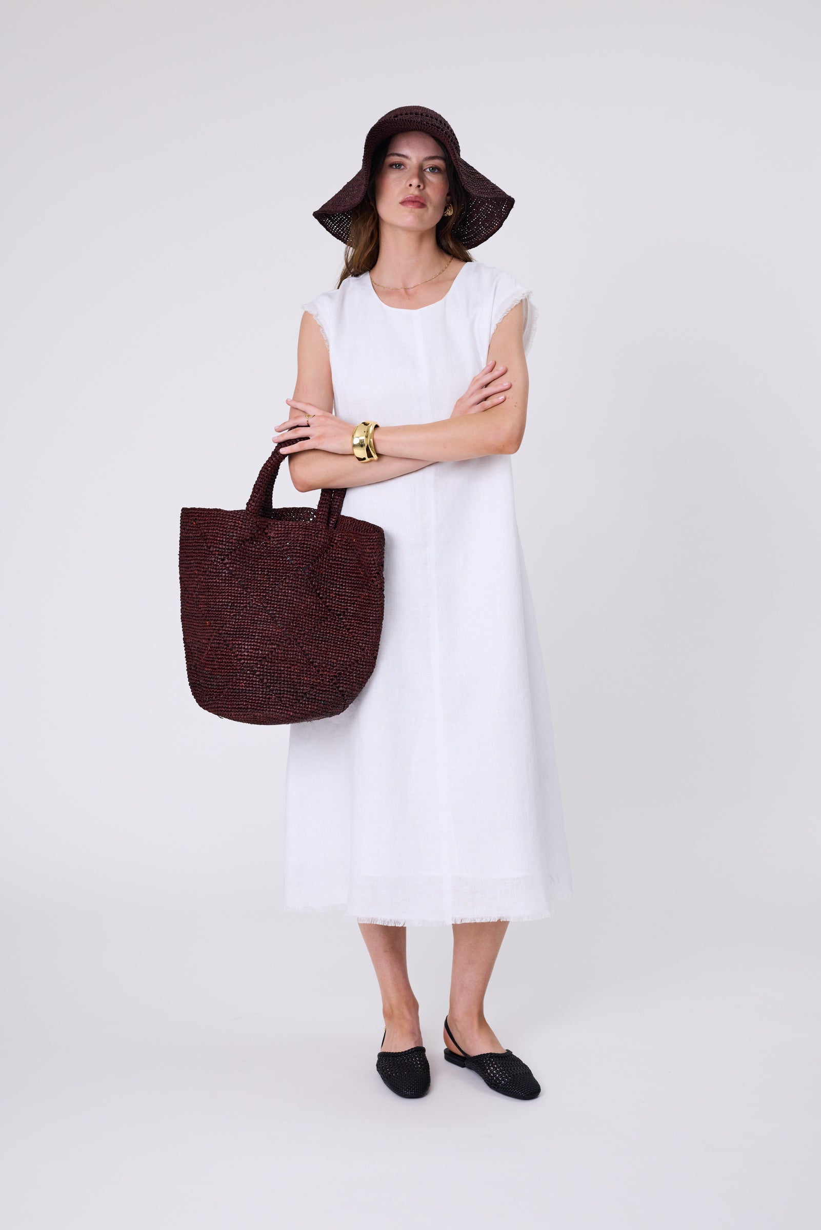 Costa Linen Dress - White