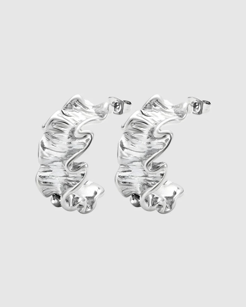 Crinkle Earring - Silver