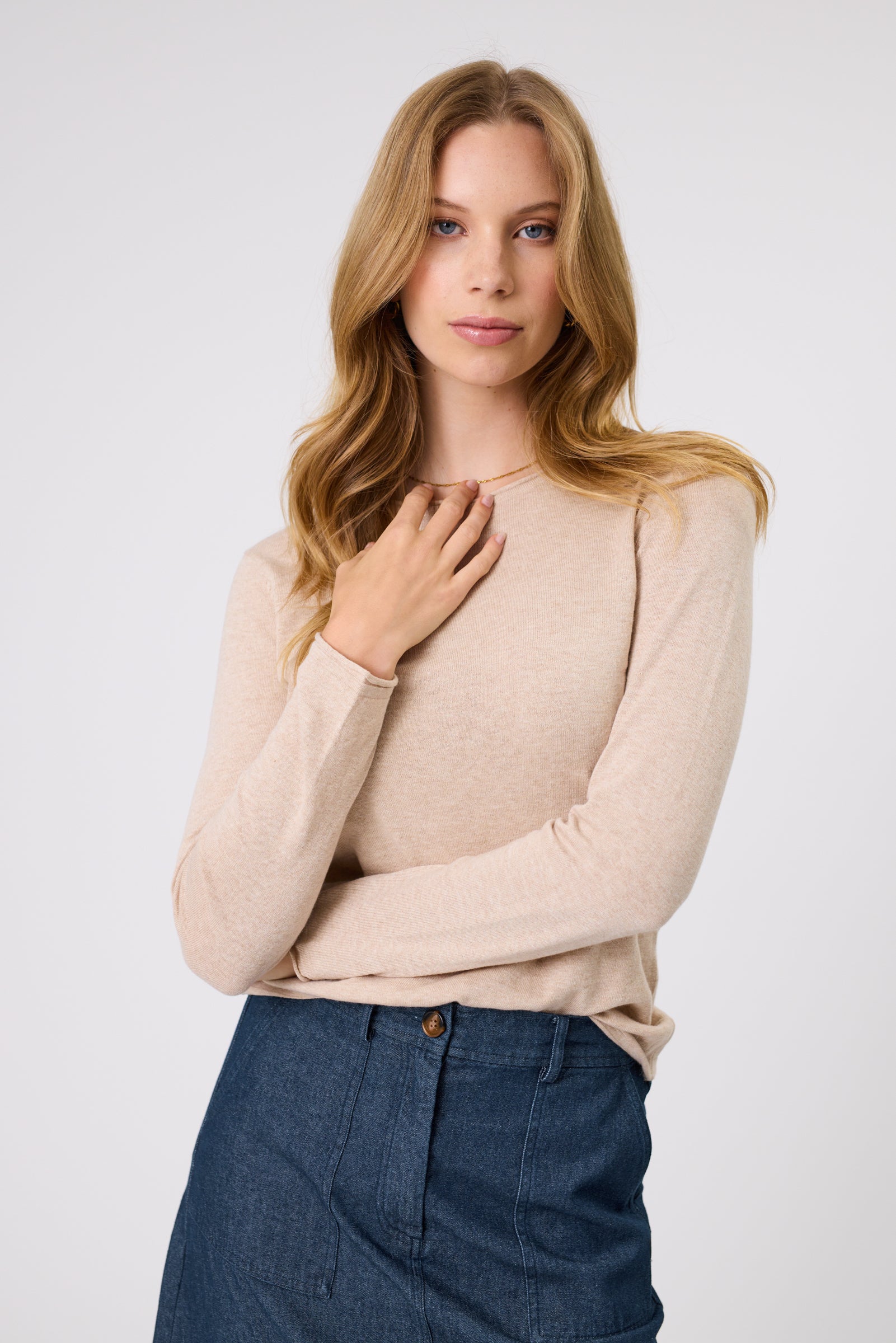 Marlow Encore Knit Crew - Wheat