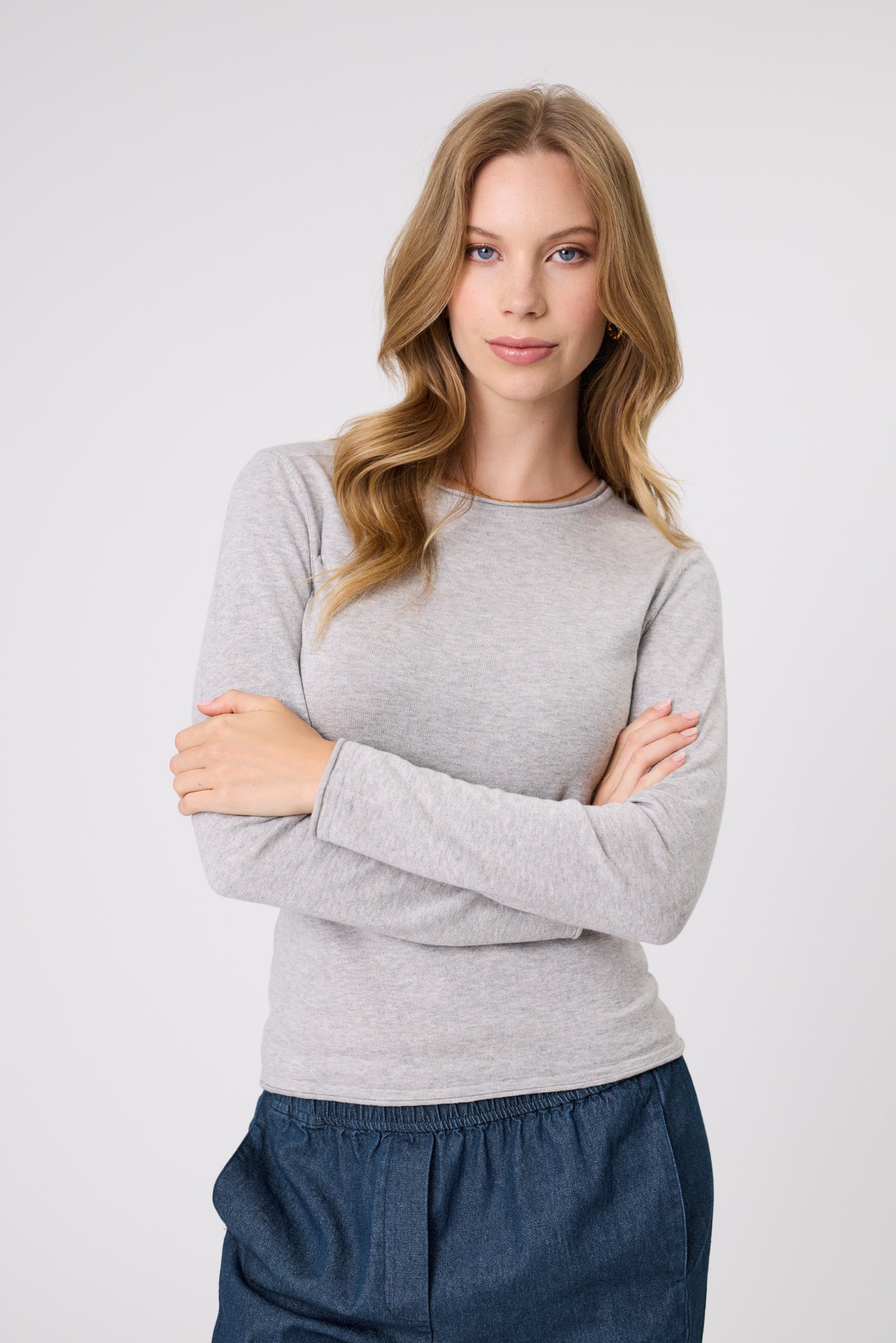 Marlow Encore Knit Crew - Grey Marle