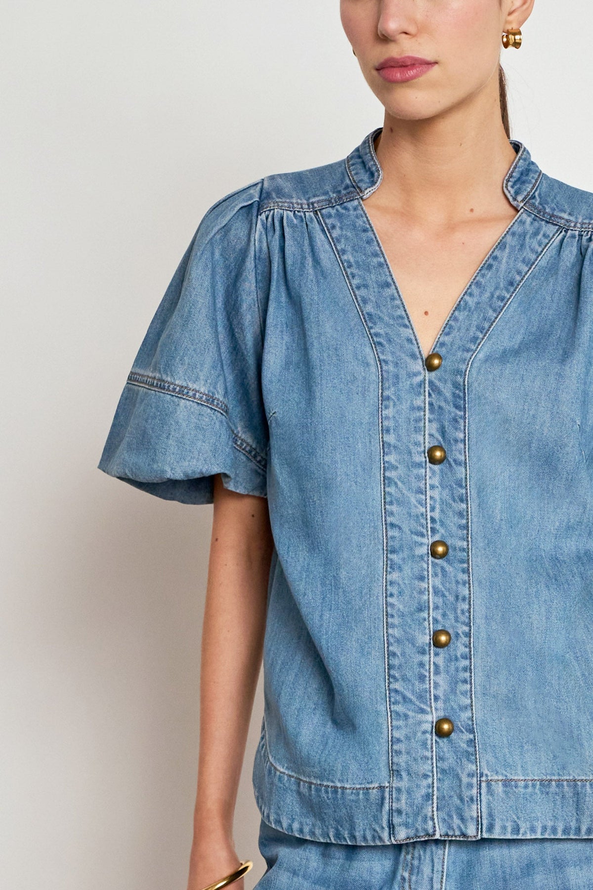 Zoe Kratzmann Magnify Top - Mid Wash Denim