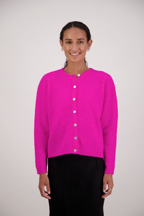 Frenchie Pink Knit Cardigan