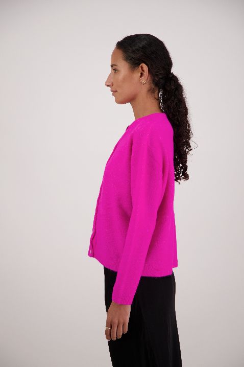 Frenchie Pink Knit Cardigan