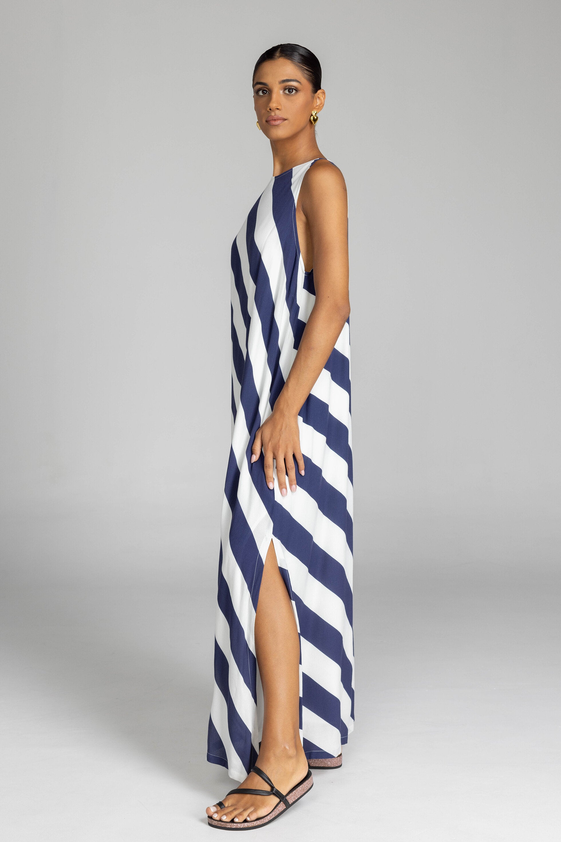 Finally Here Dress - Navy/White Stripe