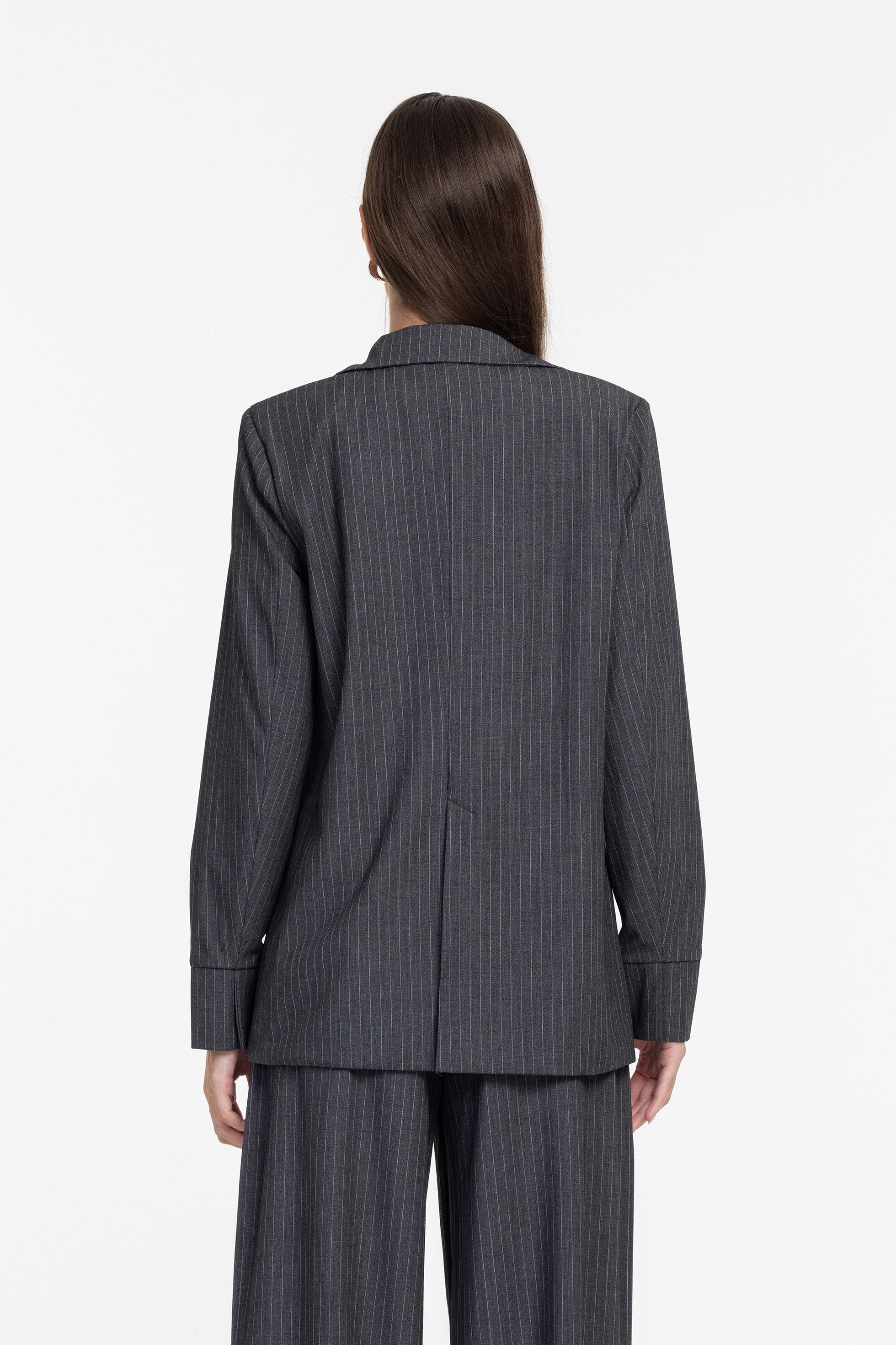 Forever Mine Jacket - Grey Pinstripe