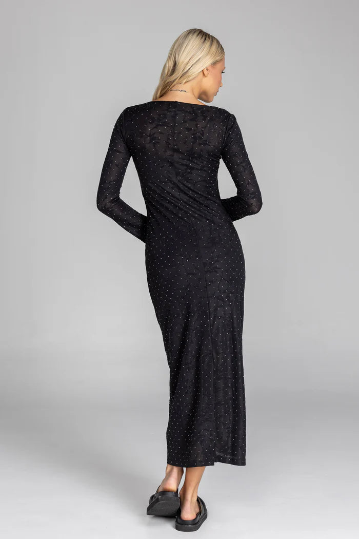 Gigi Dress - Black Lace/Silver Diamantes