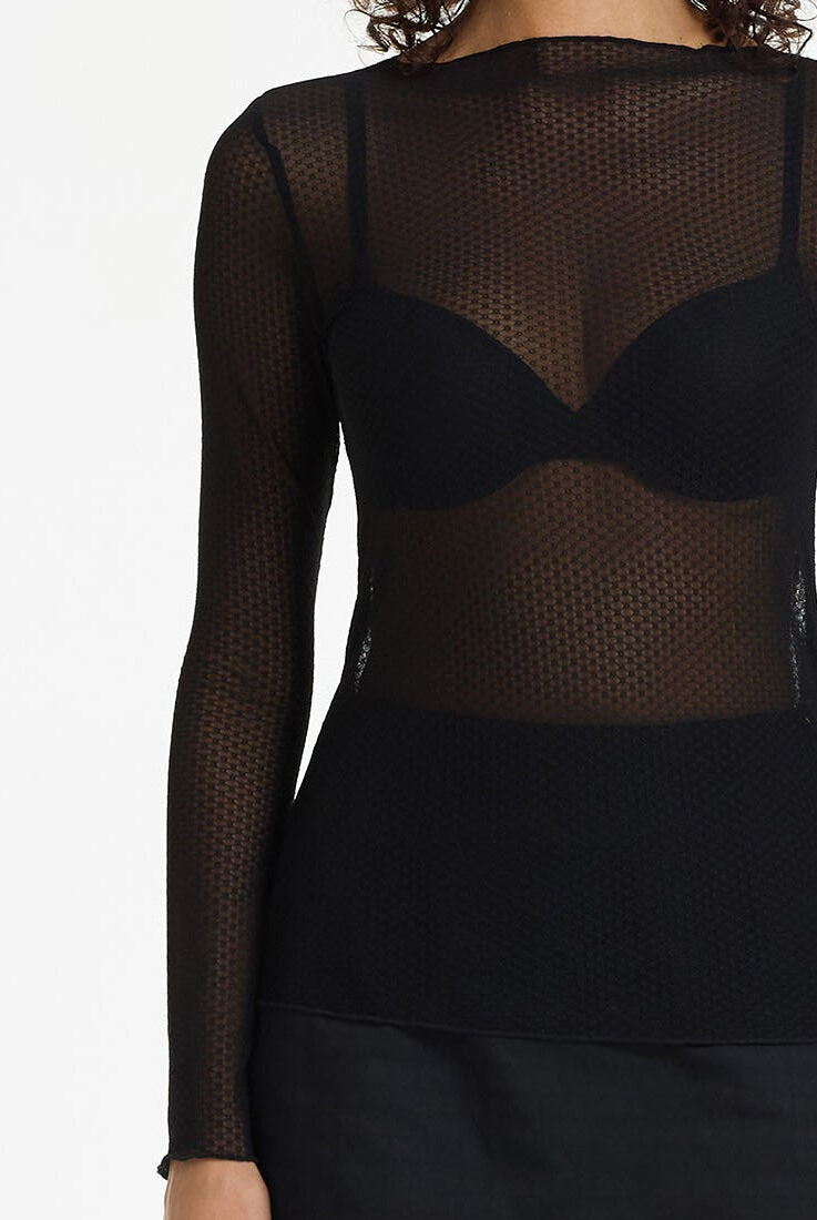 Blak Gigi Long Sleeve Top - Sheer Black Eclipse