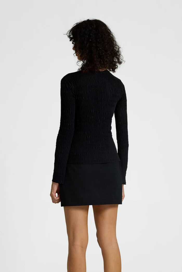 BLAK Gigi Textured Long Sleeve Top - Black