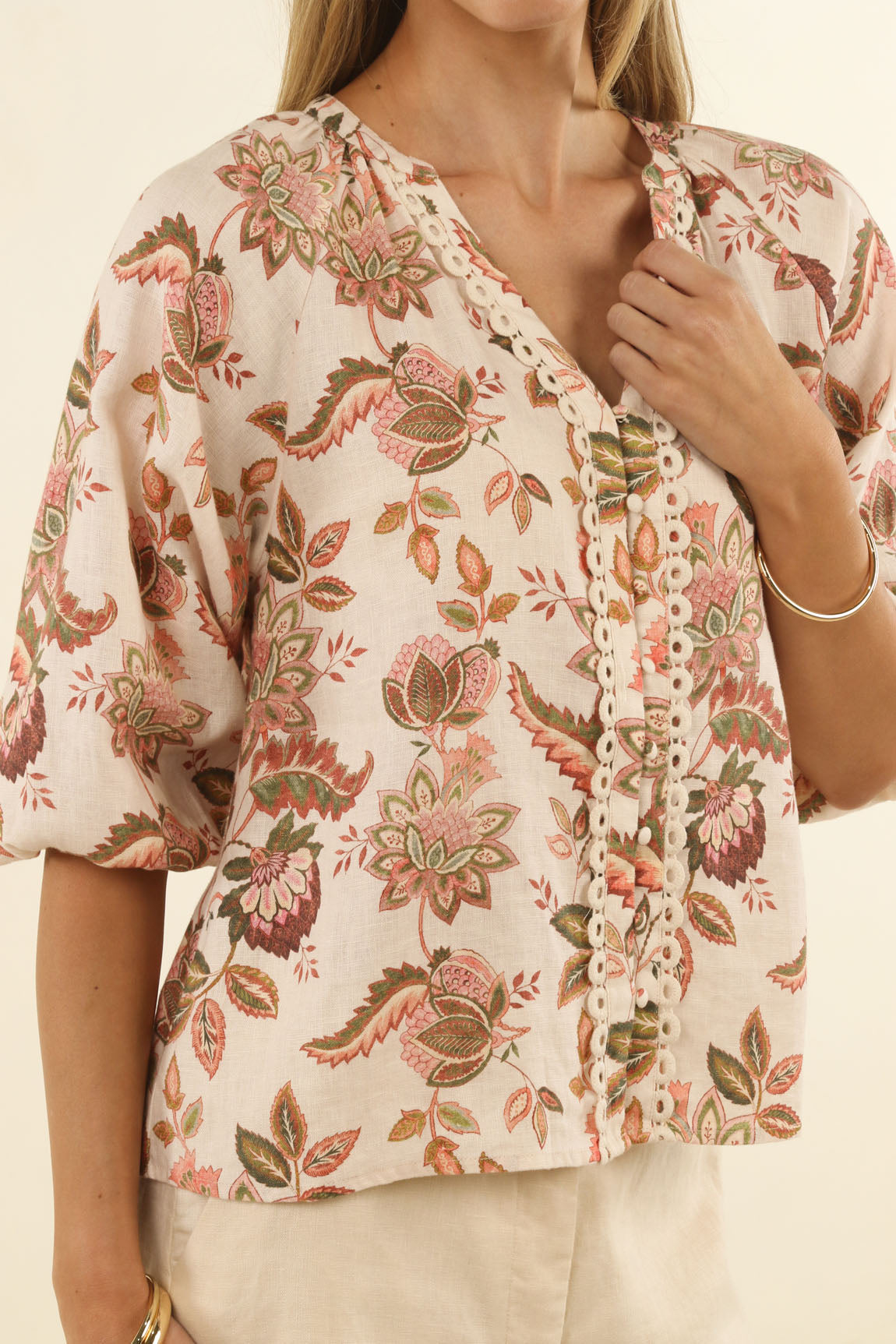 Humidity Bohemian Rose Blouse - Bohemian Print