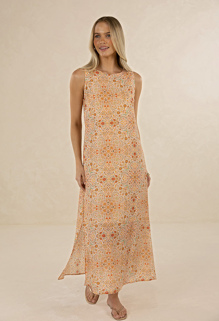 Humidity Mari Maxi Dress - Melon Print
