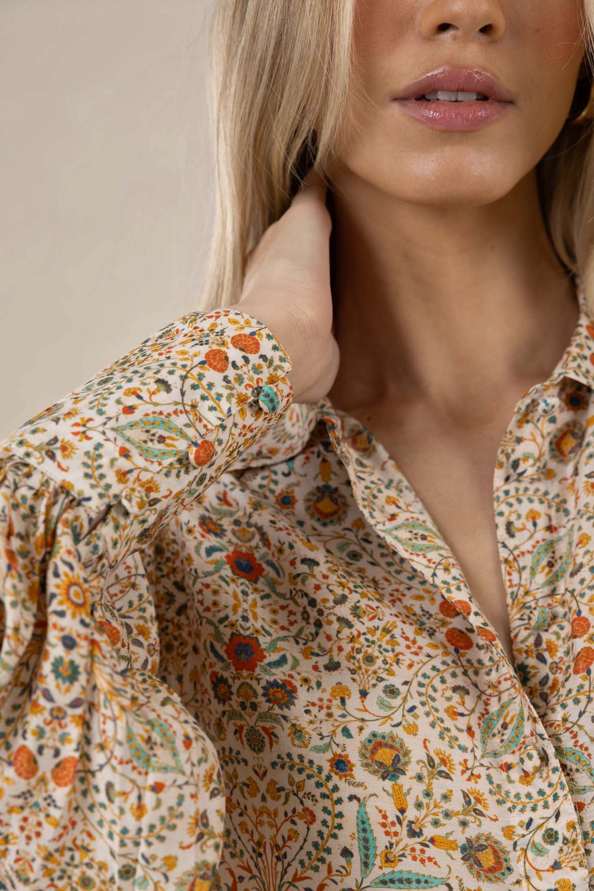 Humidity Ayla Blouse - Almond Print