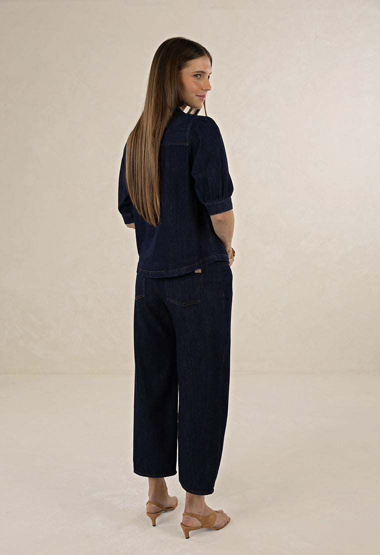 Humidity Ivy Denim Shirt - Dark Blue