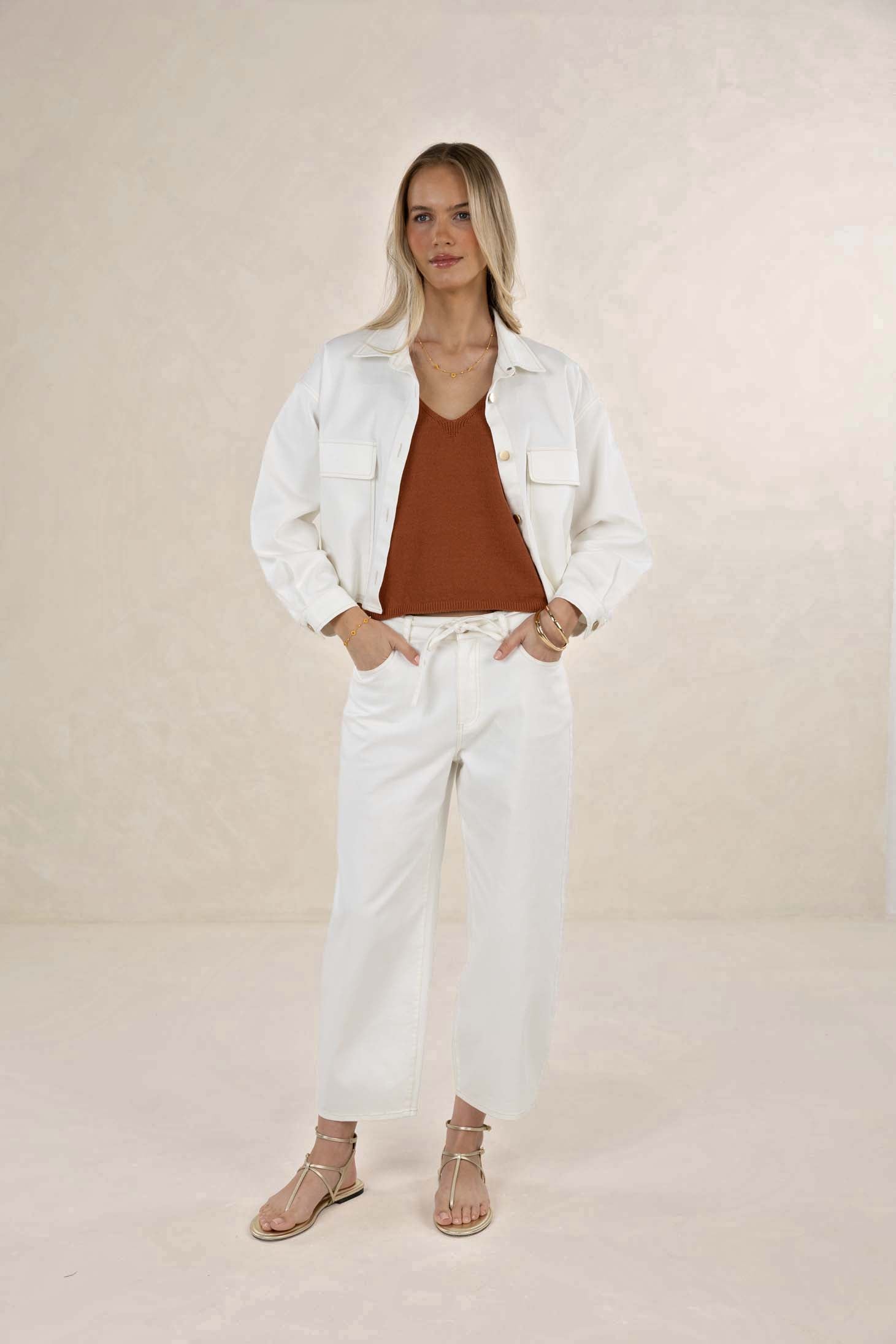 Humidity Ivy Denim Jacket - Ivory