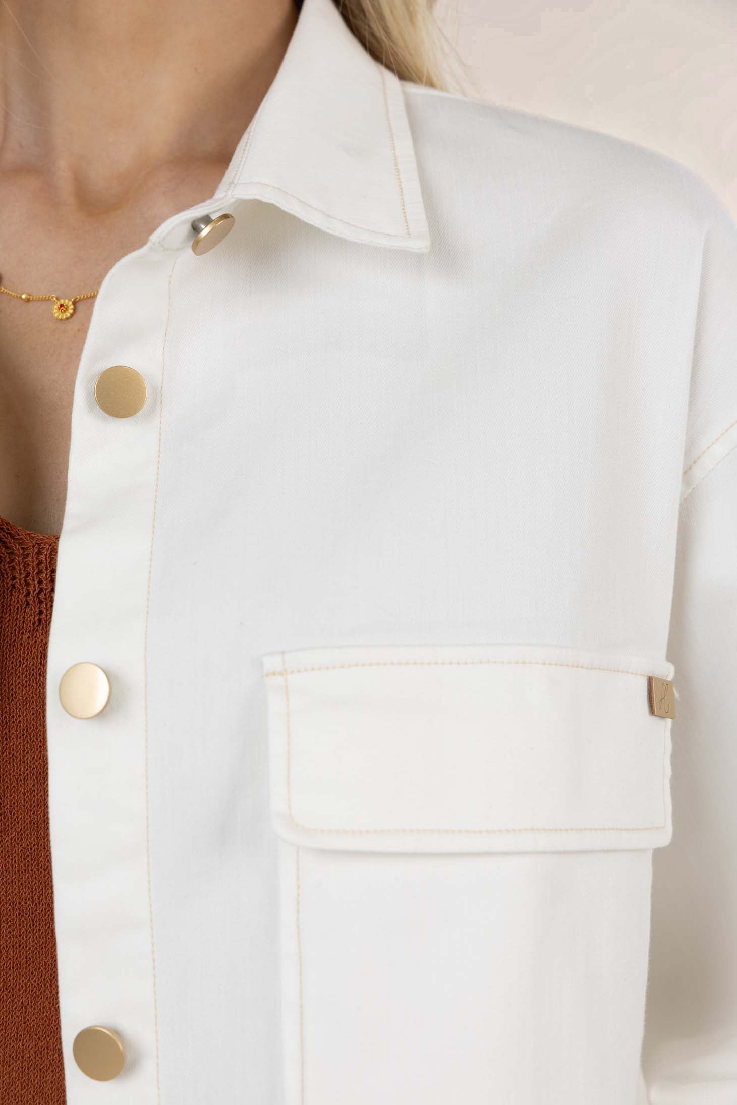 Humidity Ivy Denim Jacket - Ivory