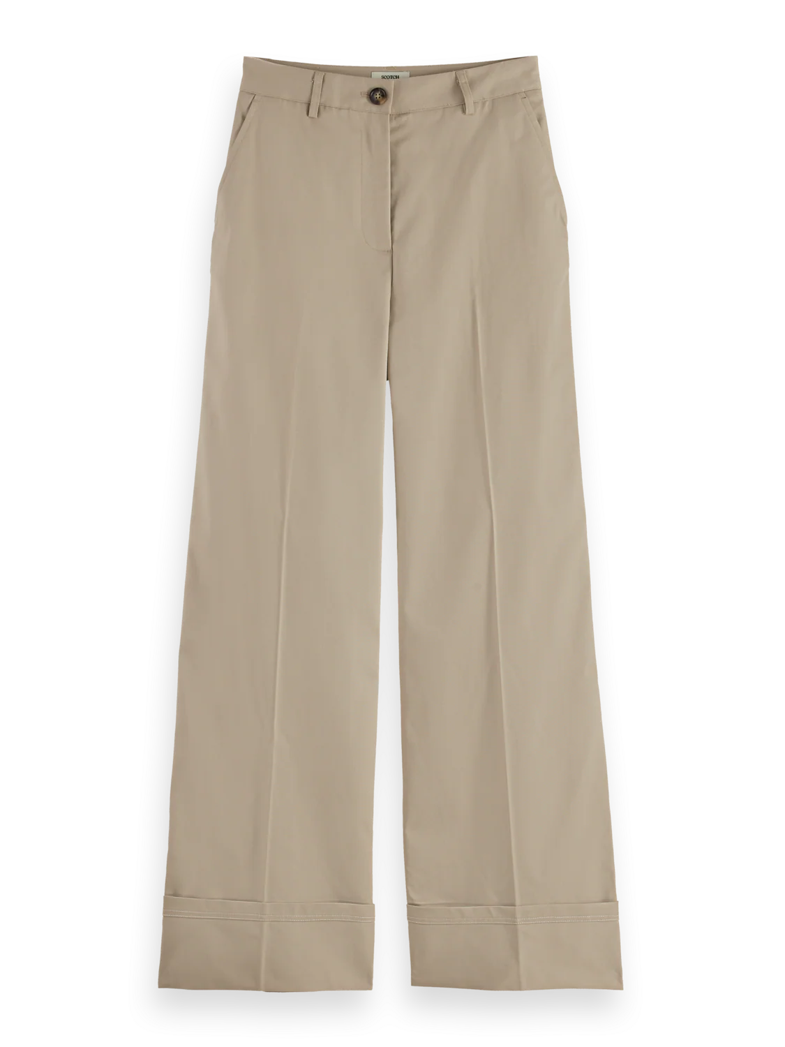 Luca Wide Leg Cuff Pant - Taupe
