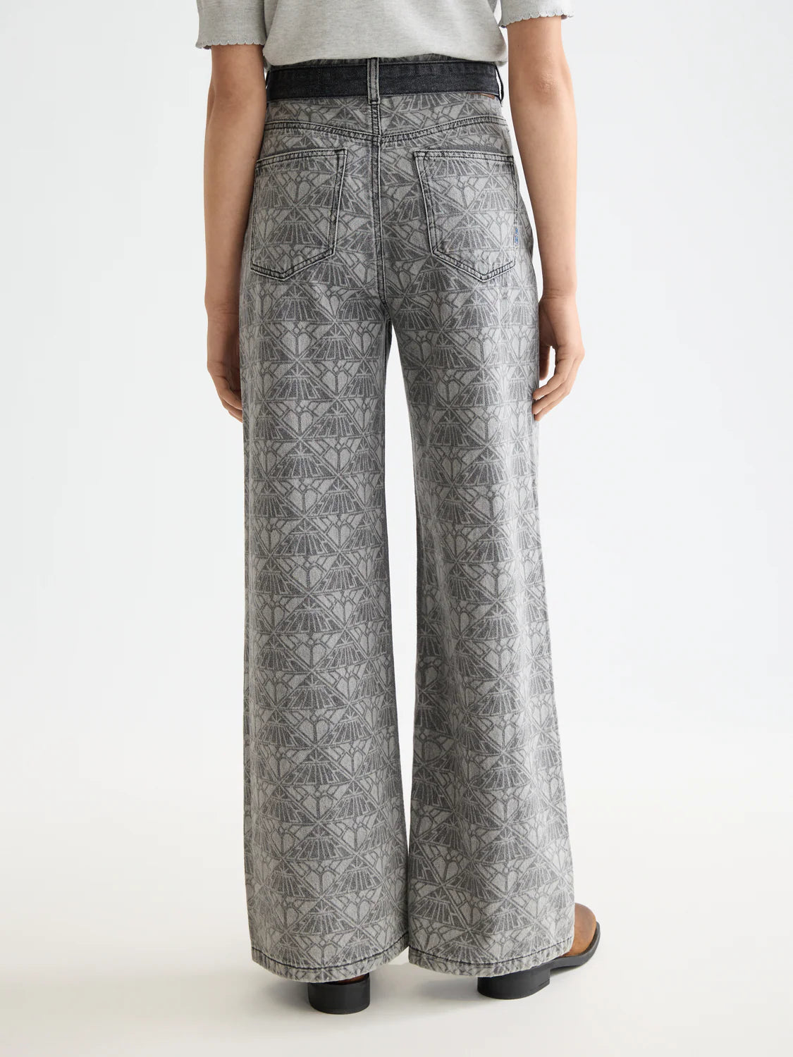 The Wave Wide Jeans - Black Monogram