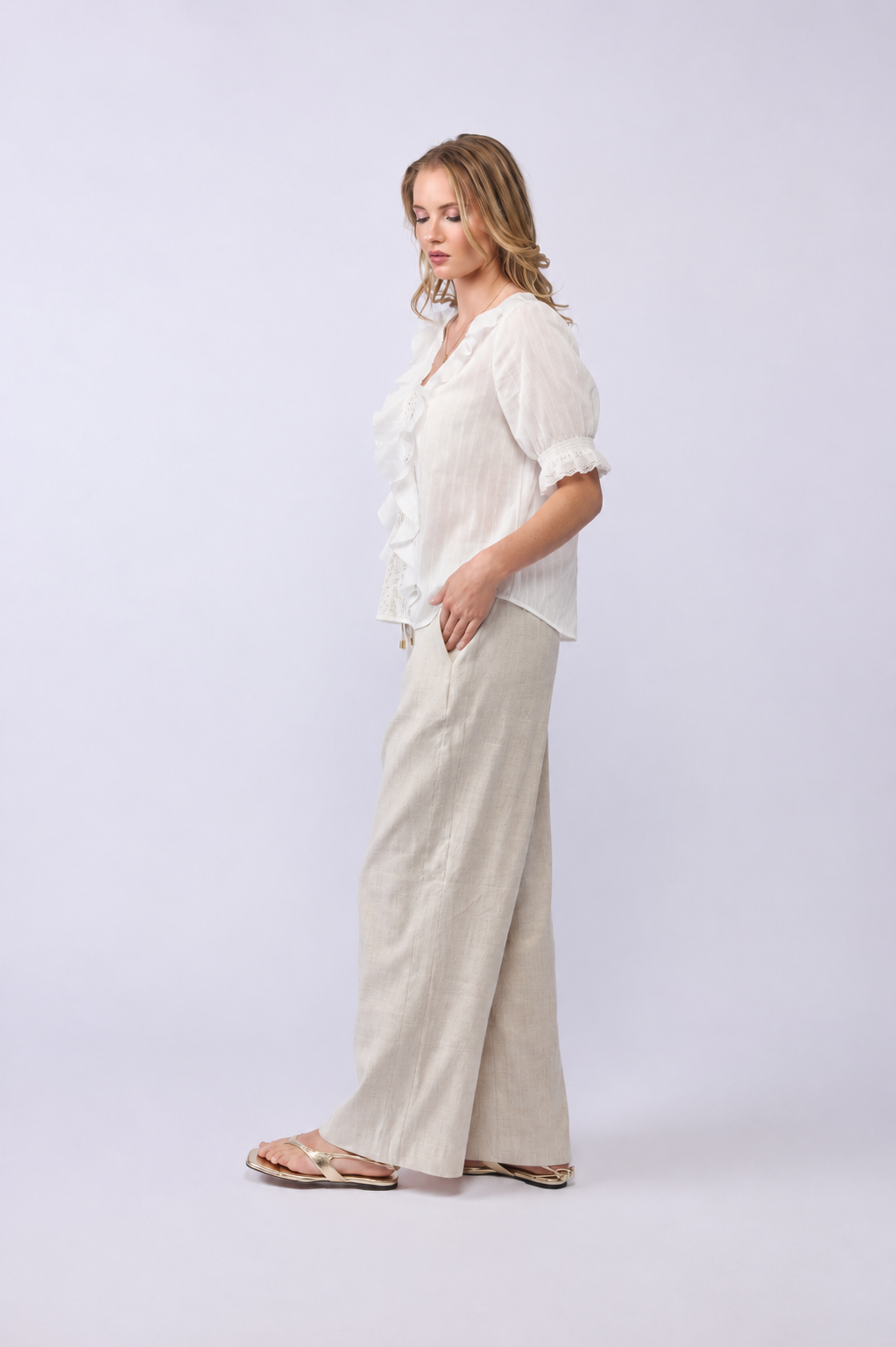 Drama the Label Amelia Short Sleeve Blouse - White