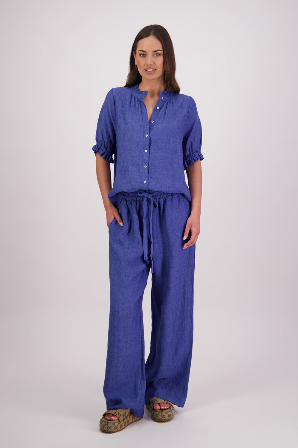 Briarwood Tom Linen Shirt - Blue