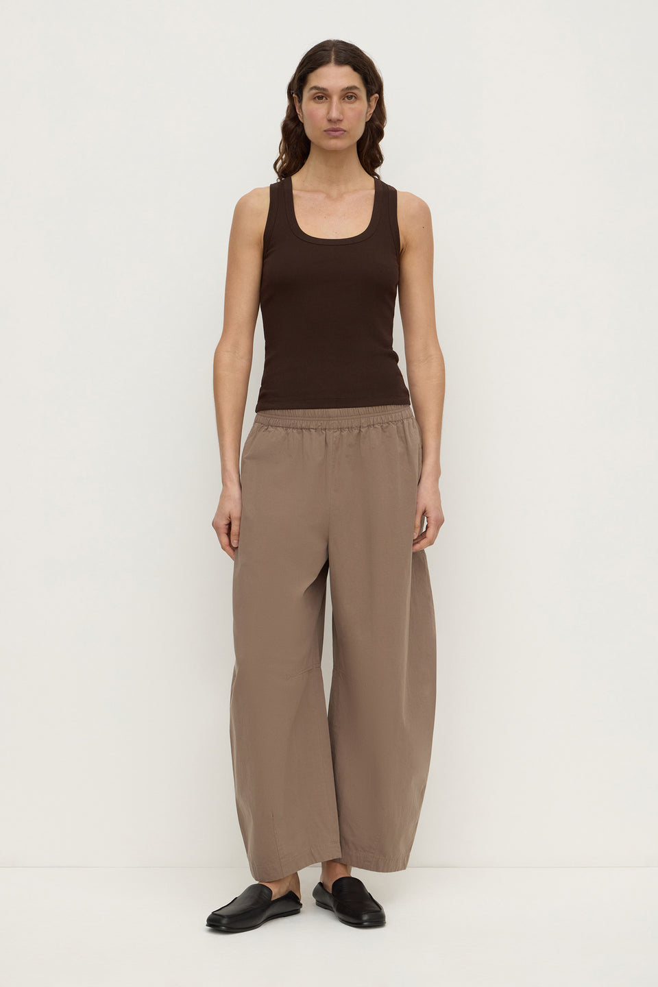 Assembly Label Elaine Washed Cotton Pant - Dark Sand