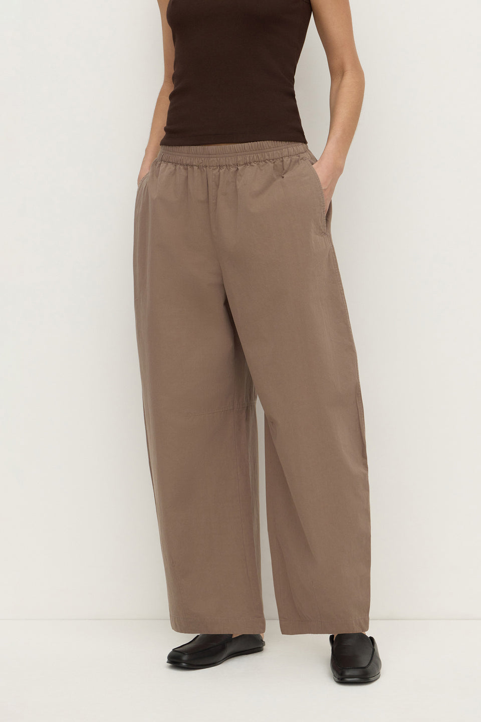 Assembly Label Elaine Washed Cotton Pant - Dark Sand