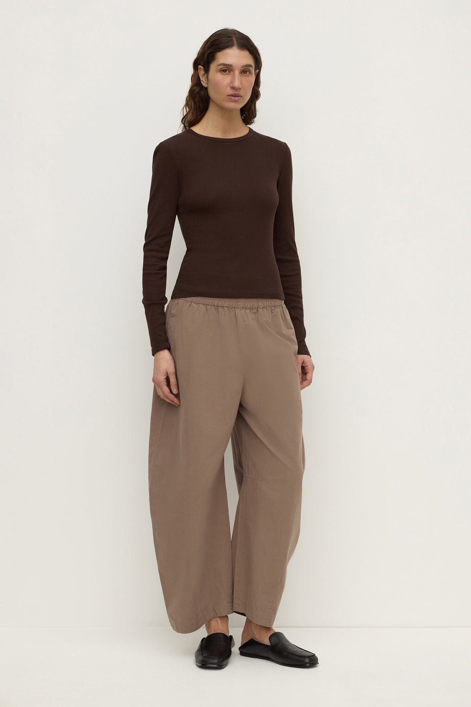 Assembly Label Elaine Washed Cotton Pant - Dark Sand
