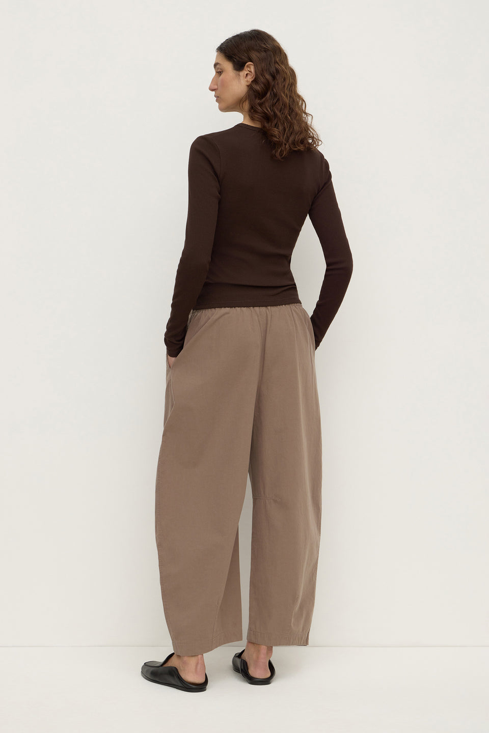 Assembly Label Elaine Washed Cotton Pant - Dark Sand