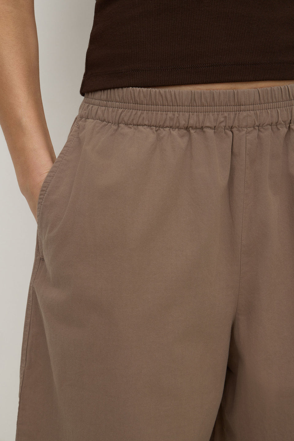 Assembly Label Elaine Washed Cotton Pant - Dark Sand