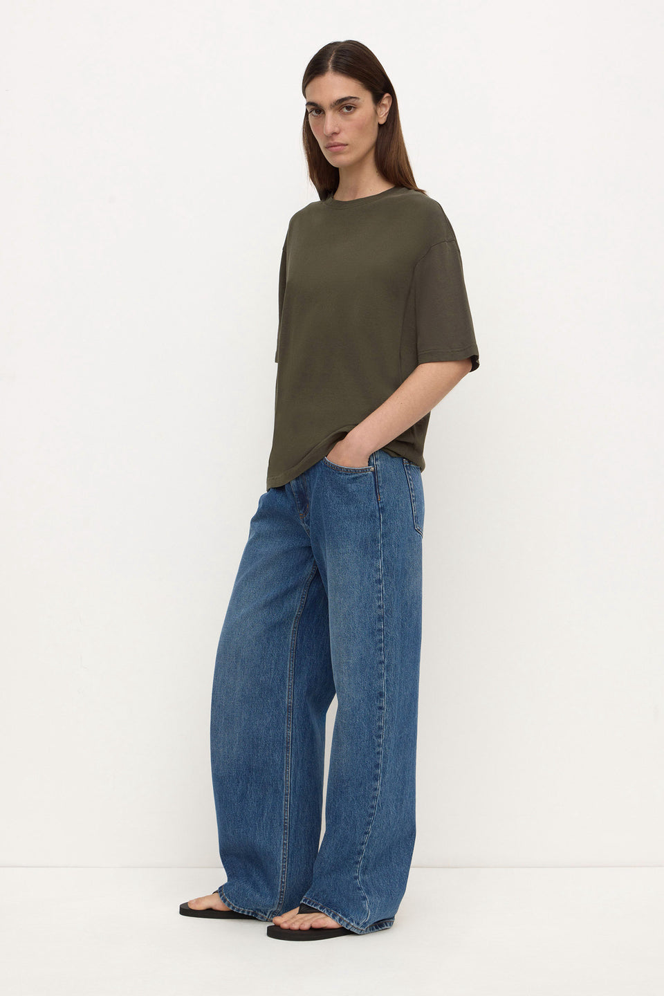 Assembly Label Kira Cotton Hemp Tee - Dark Military