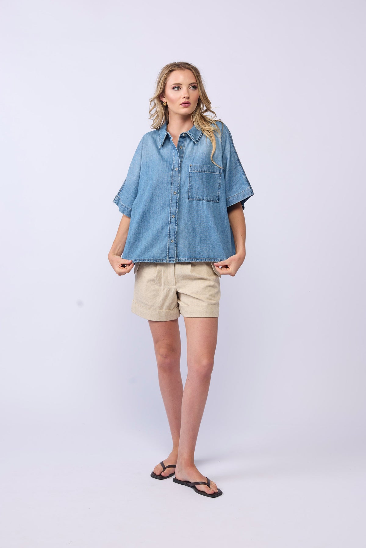 Drama the Label Tori Shirt - Blue Wash