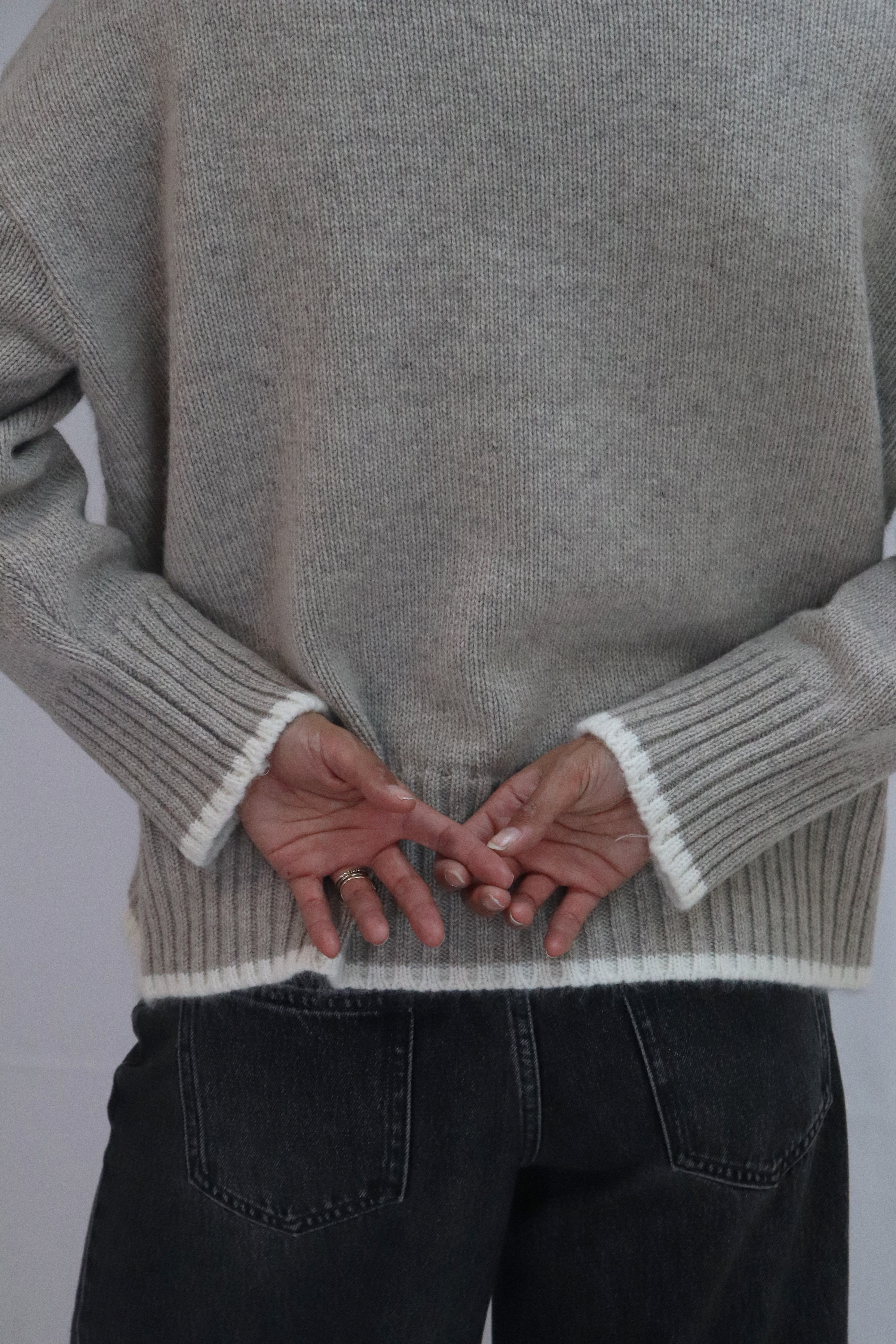 Tatano Dipped Henri Roll Neck - Mocha/Wheat
