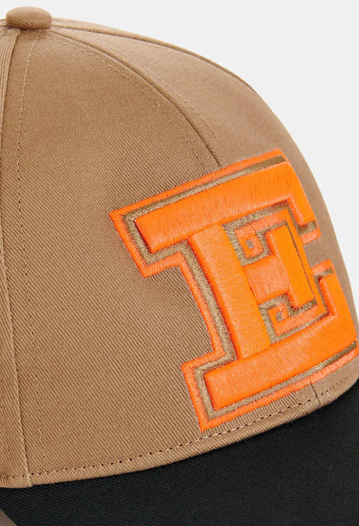 Brown/Black Embroidered Cap