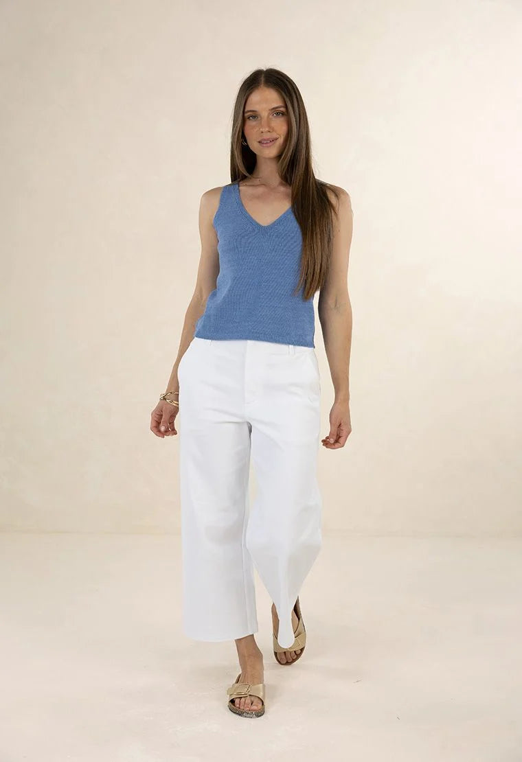 Humidity Margot Drill Pant - White