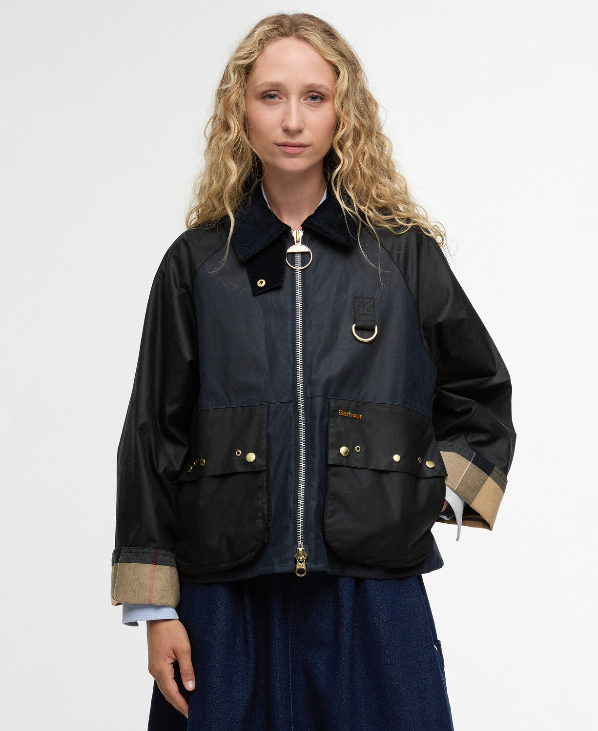 Kearton Wax Jacket - Royal Navy/Black/Dress Tartan