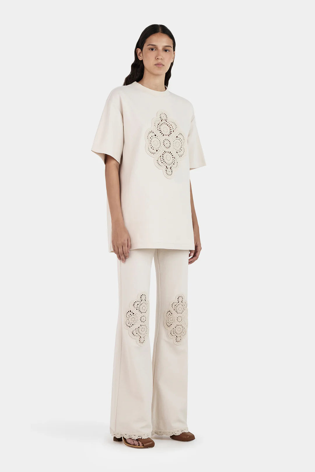 Marley Crochet Shirt - Sandstone