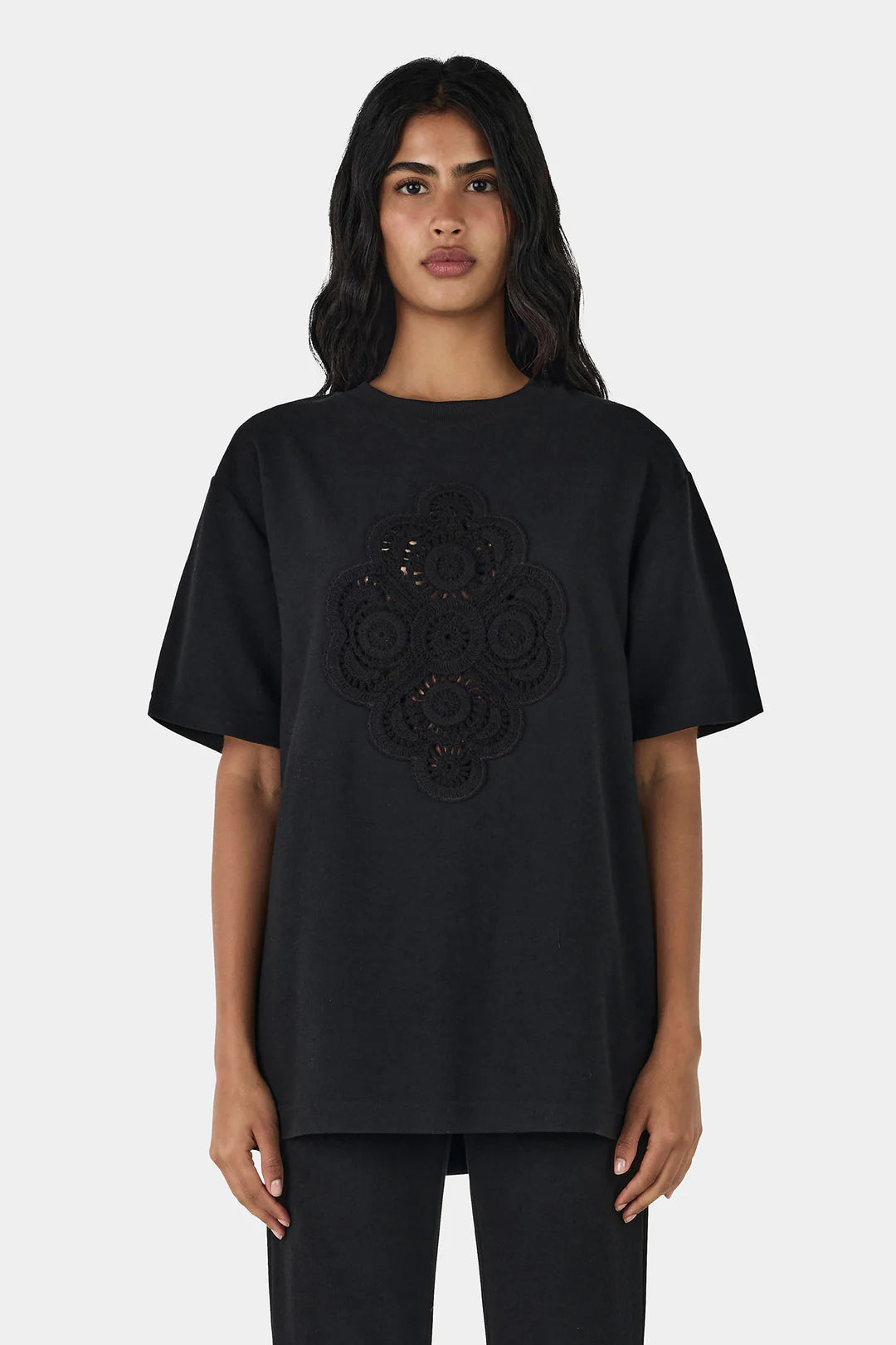Marley Crochet Shirt - Black