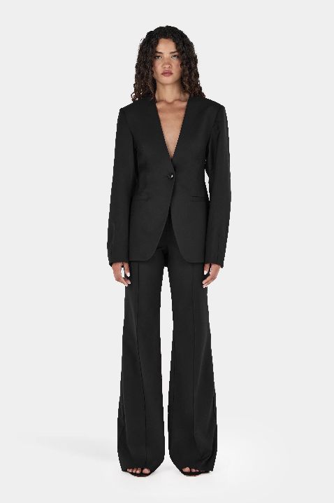 Maxine Collarless Blazer - Black