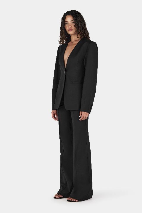 Maxine Collarless Blazer - Black
